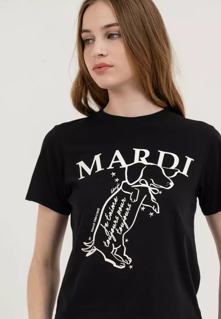 Buy Mardi Mercredi Slim Tshirt Swing The Tail Ddanji_Black
