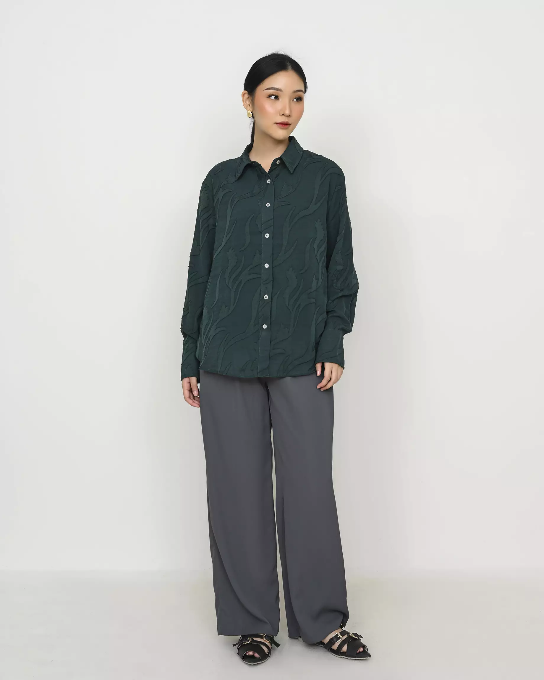 Geulis.id OLIVIA SHIRT - Emerald