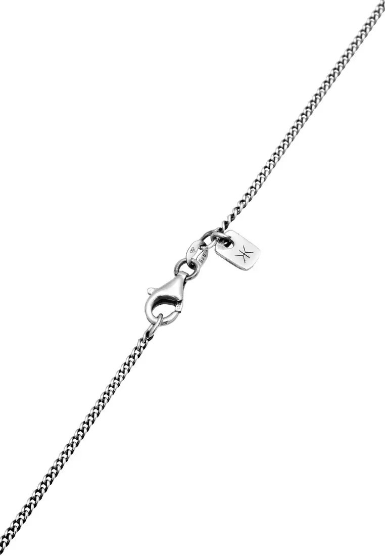 EXCLUSIVE Kalung Perhiasan Perak 925 Pria Basic Oxidized