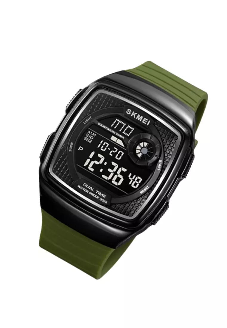 Jam Tangan Digital Pria Alarm EL Light Material TPU Waterproof WB08 ORIGINAL