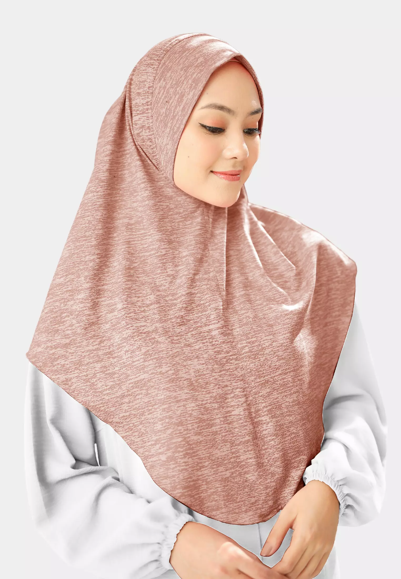 Cotton Bee - Gyra Instan | Bergo Jersey Tekstur - Peach Dust