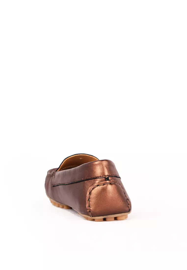 Sepatu Casual Wanita Loafer Moccasin Gino Mariani Evelyn Copper