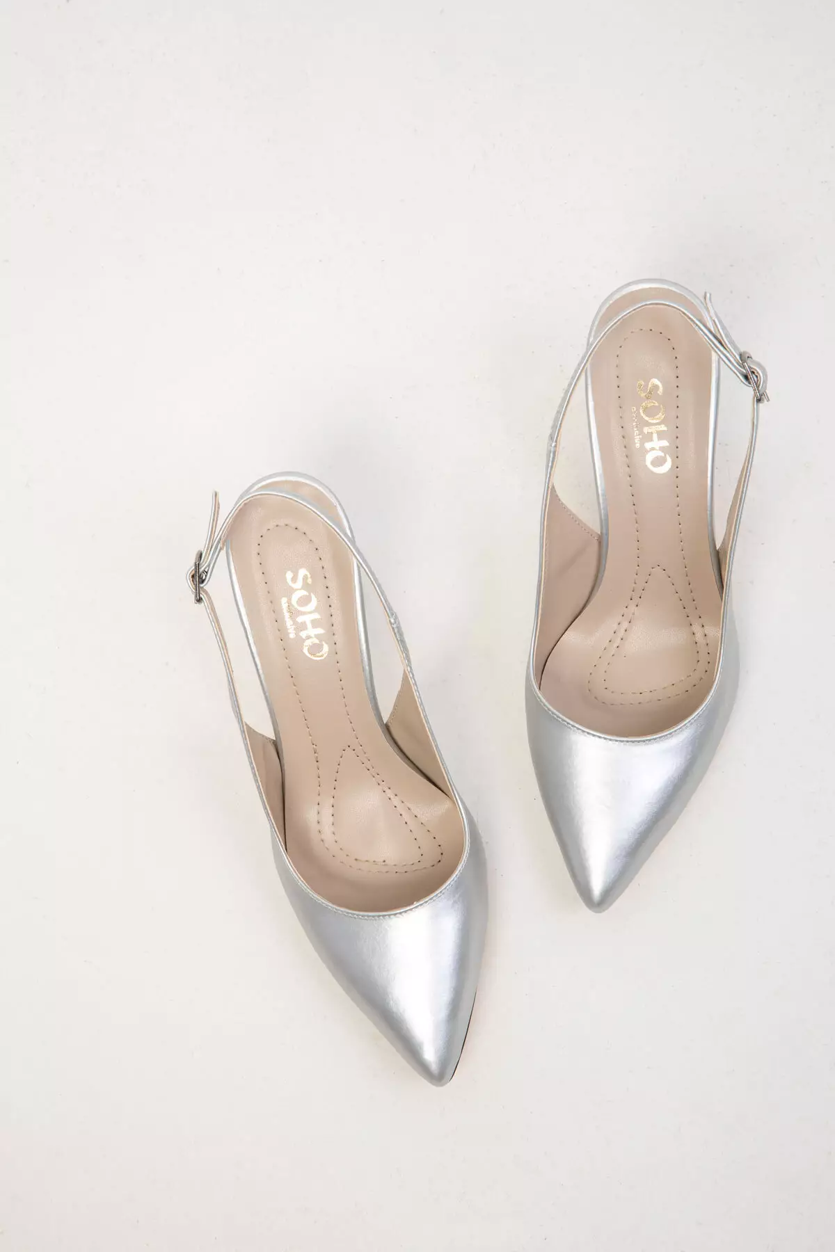 Silver Women's Classic Heeled Shoes 16835