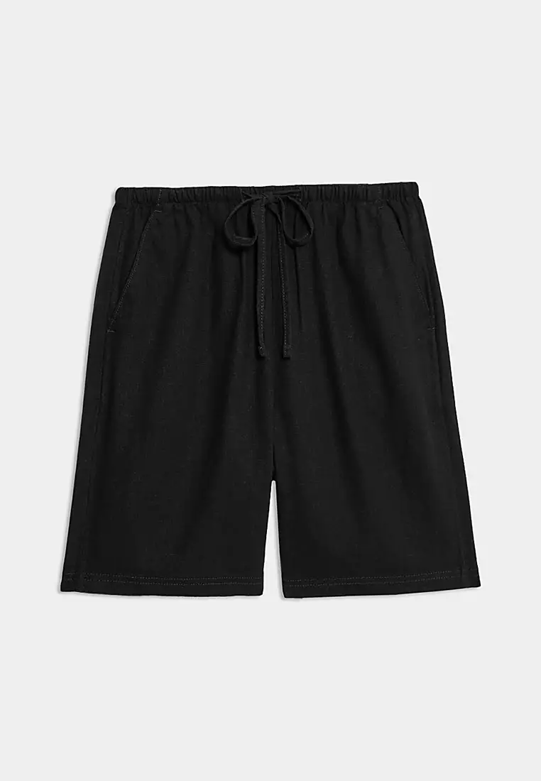 Linen Rich High Waisted Shorts