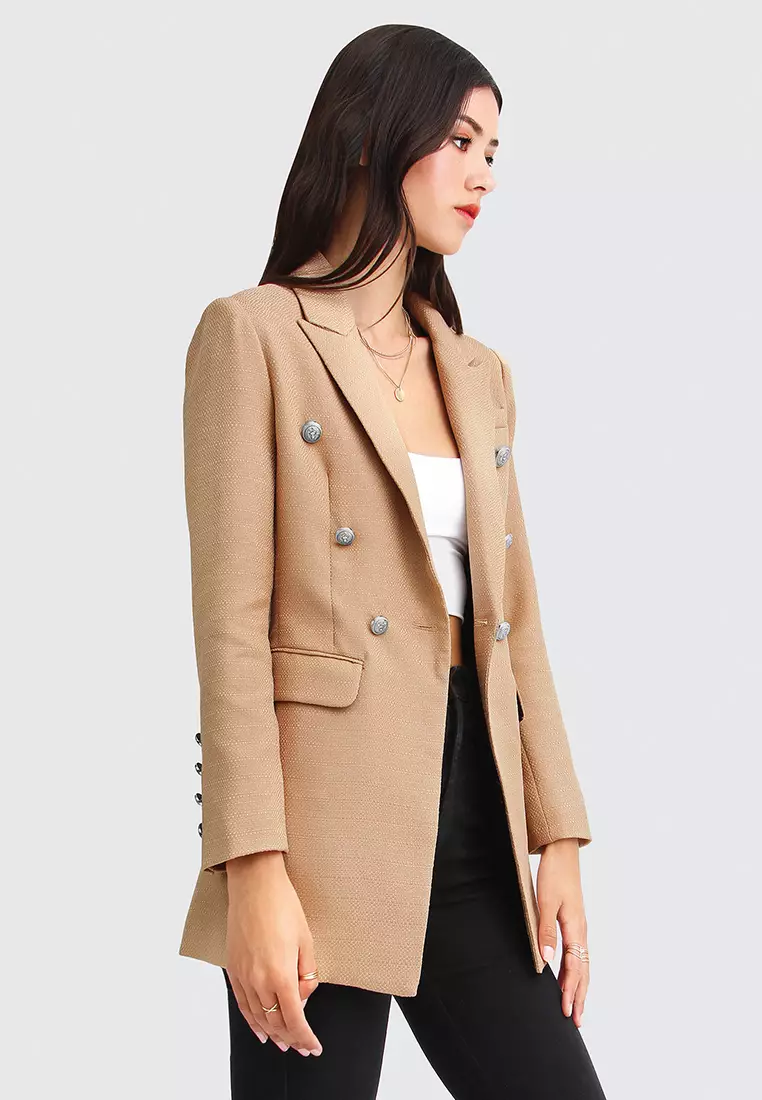 Princess Polina Textured Weave Blazer