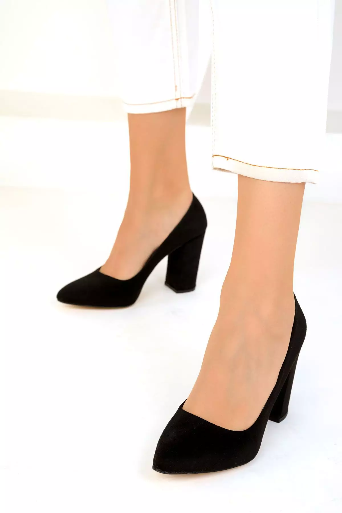 Pointed Toe Block Pump Heels