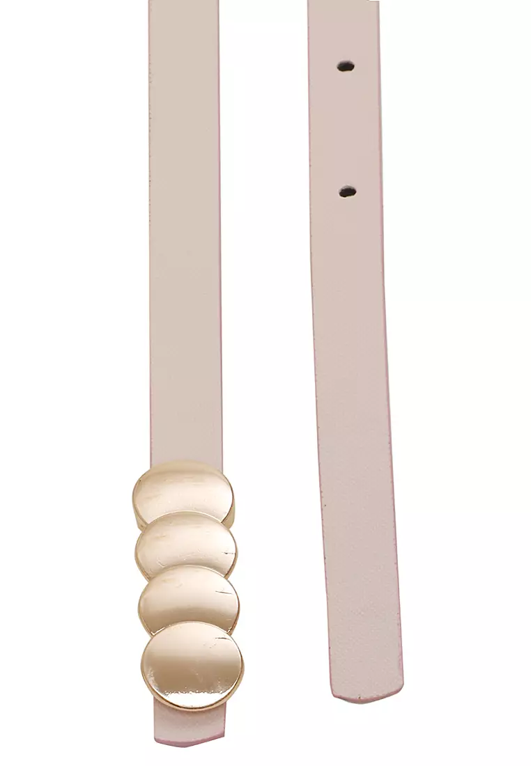 Fern Ikat Pinggang Gesper Wanita Stylish Casual Comfortable Material Leather Kulit ORIGINAL - Pink