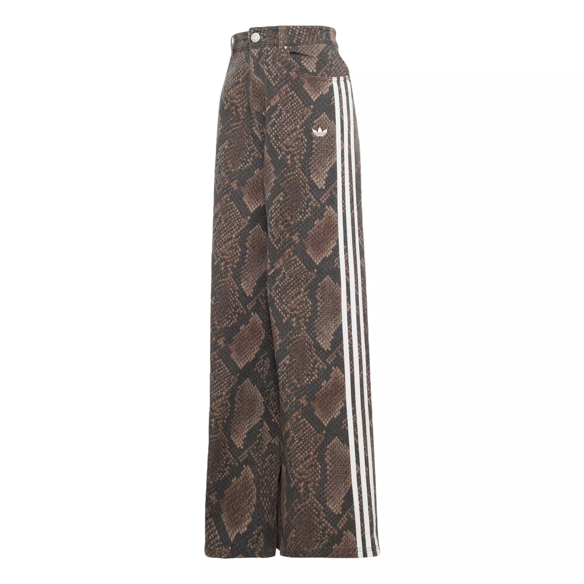 Lifestyle SNAKE PRINT DENIM LOOSE PANTS Women Brown KY0631