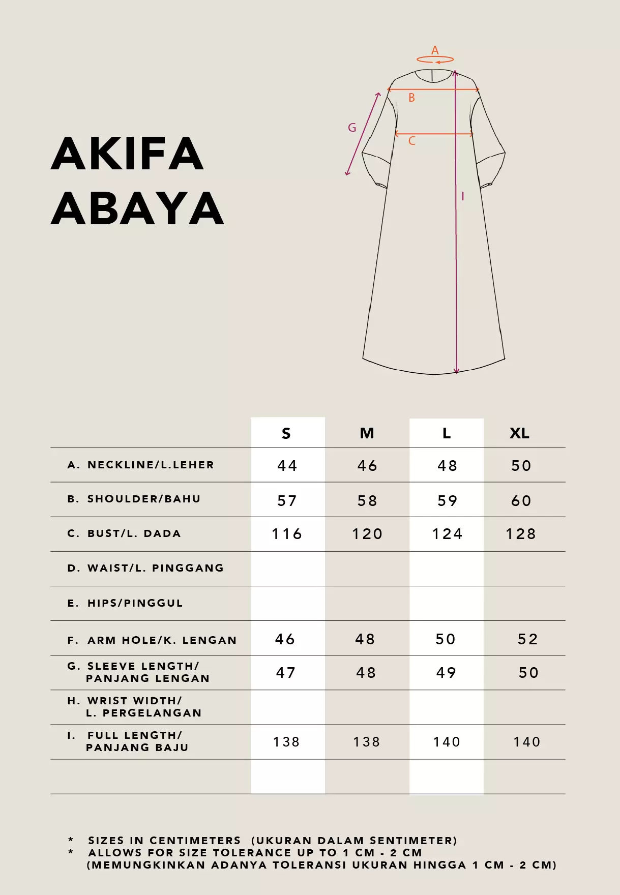 Kami Akifa Plain Abaya Mauve