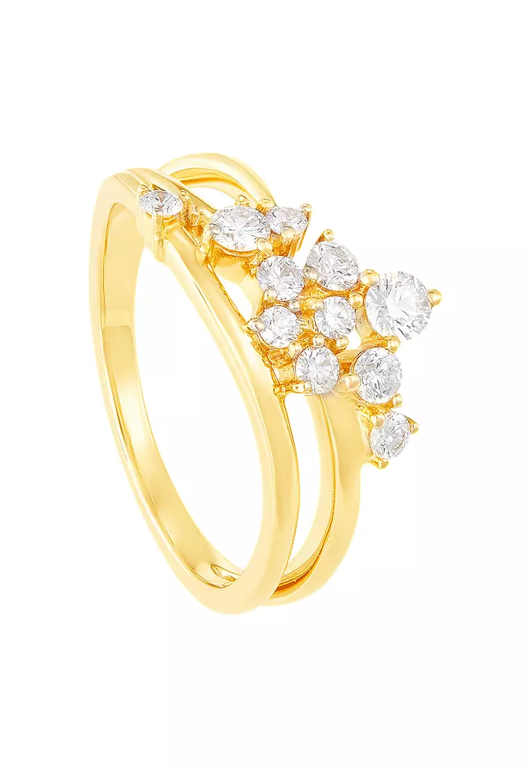 HABIB Chic Collection Split Band Round Diamond Ring in 375/9K Yellow Gold 261500821