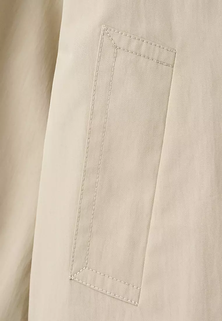 Double-Breasted Cropped Trench Coat