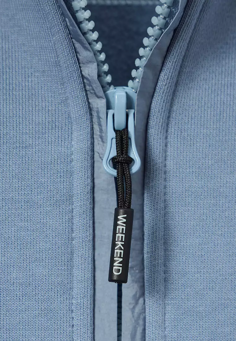 MENS BLUE SHADOW KRAVIZ 1/4 ZIP WITH PARACHUTE OVERLAY