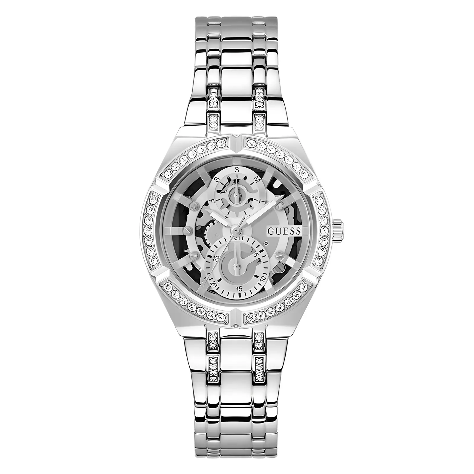 GUESS ALLARA Ladies Silver Tone Multi-function Watch - GW0604L
