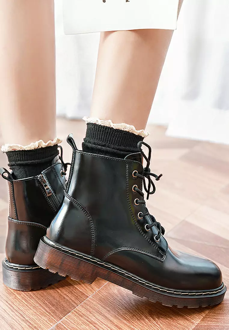 Booties Vintage Eight Shoes Flats Wide Fit Ankle Boots For Women US With  Low Heel Zip Round Toe Flat