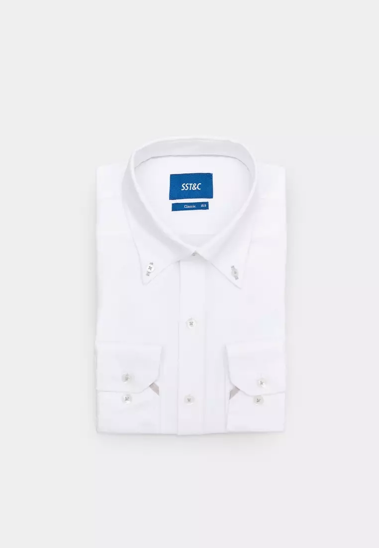 White Textured Classic Shirt