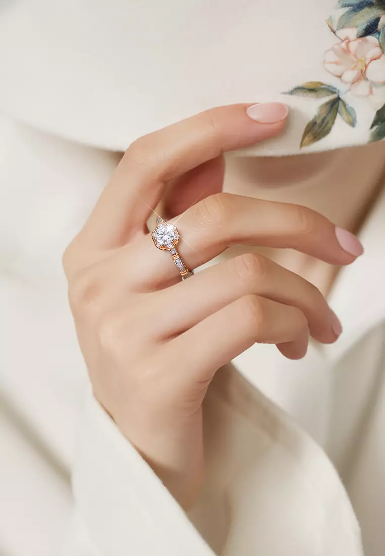Cincin Wanita Korea Fashion Perhiasan Tunangan Dilapisi Platinum Anti Pudar Cincin Cewek