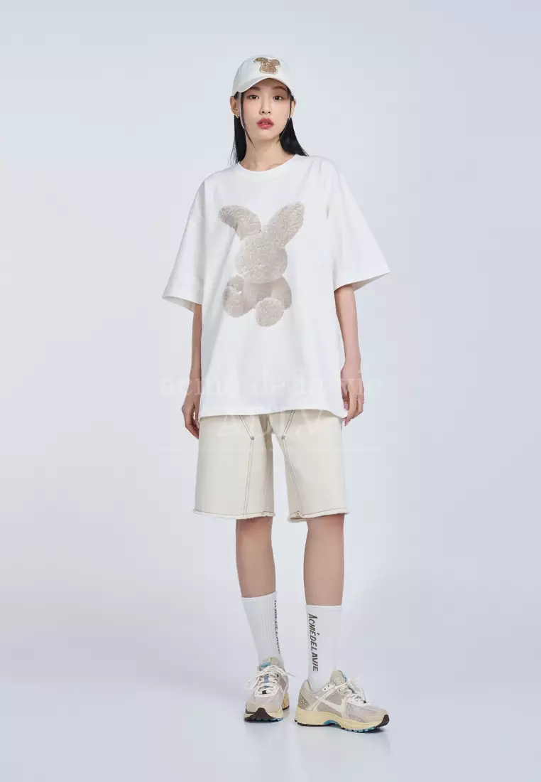 ADLV Cream Fuzzy Rabbit T-Shirt