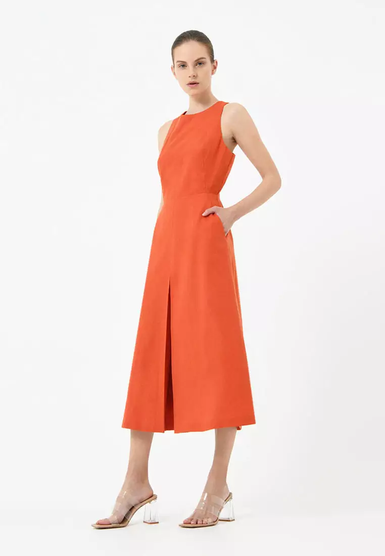 Warehouse online coral dress