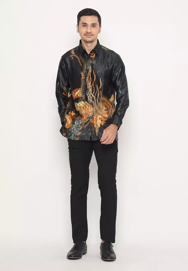 My Aksa Batik Pria Kemeja Panjang Furing Semi Sutera Omesh Ohana