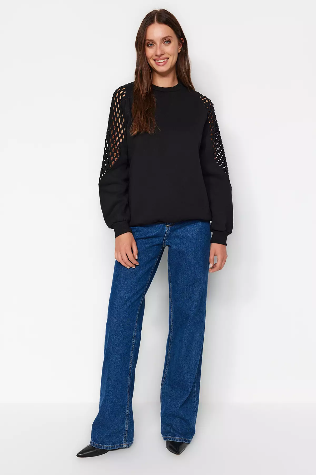 Mesh Sleeve Sweatshirt