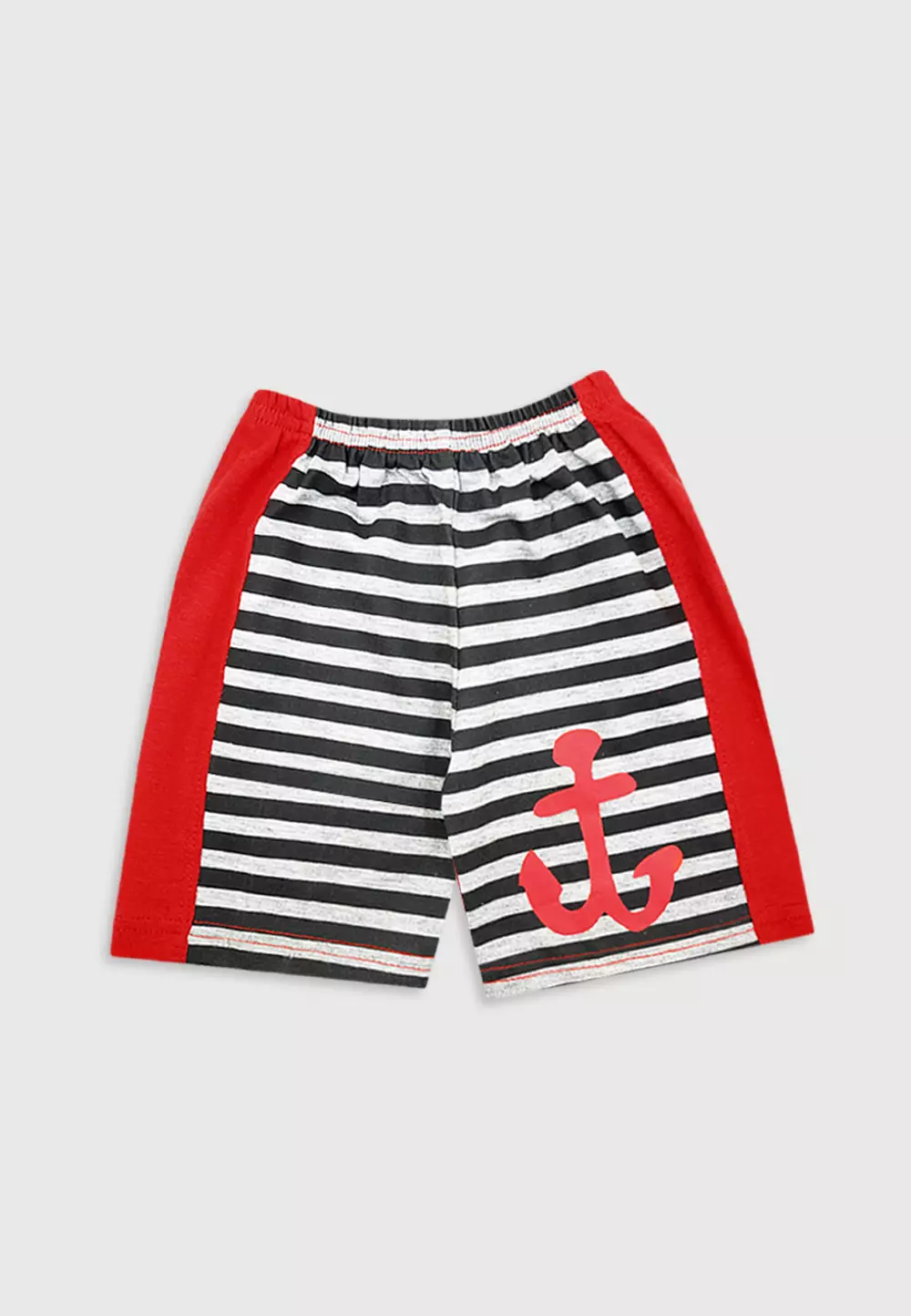 Wakakids Baju Bayi Anak Laki Laki Lengan Pendek Motif Sail Boat Setelan Celana Kaos Usia 12 Bulan Hingga 18 Bulan 3462 Merah