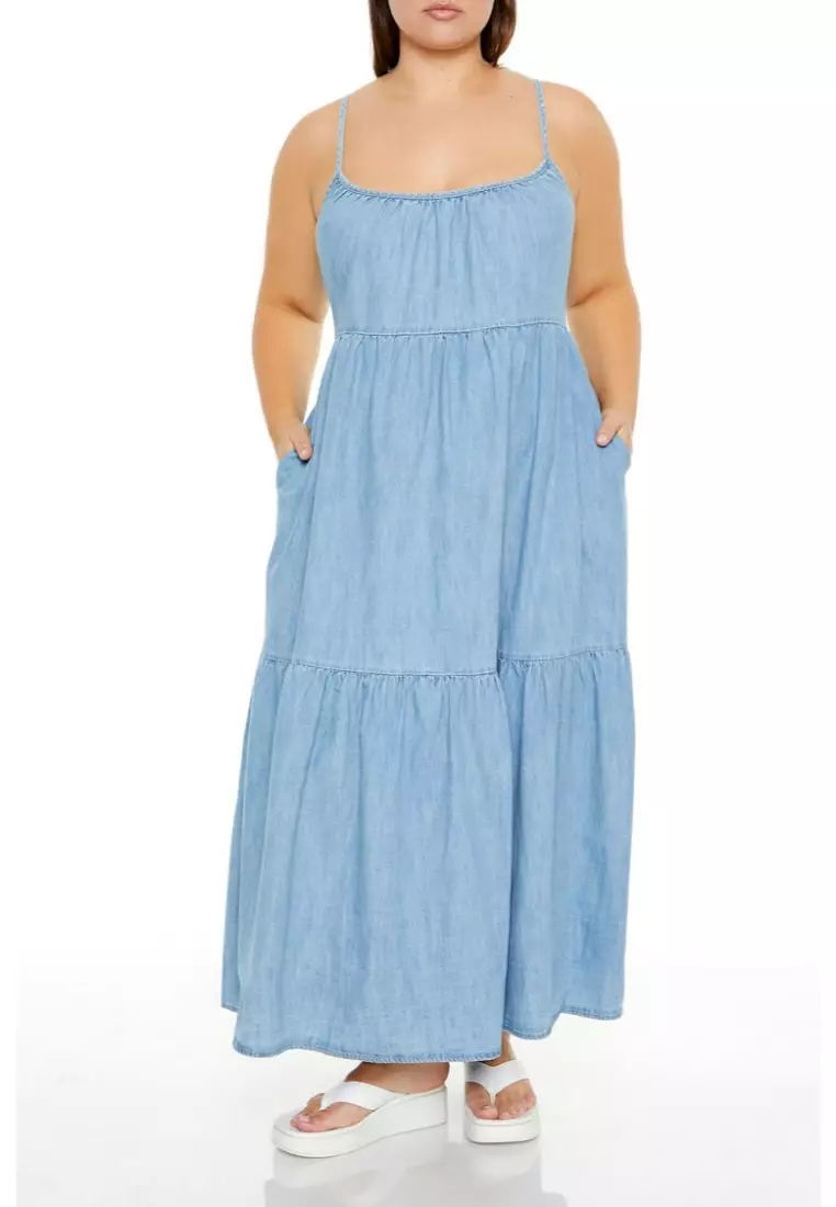 Forever 21 denim maxi dress outlet