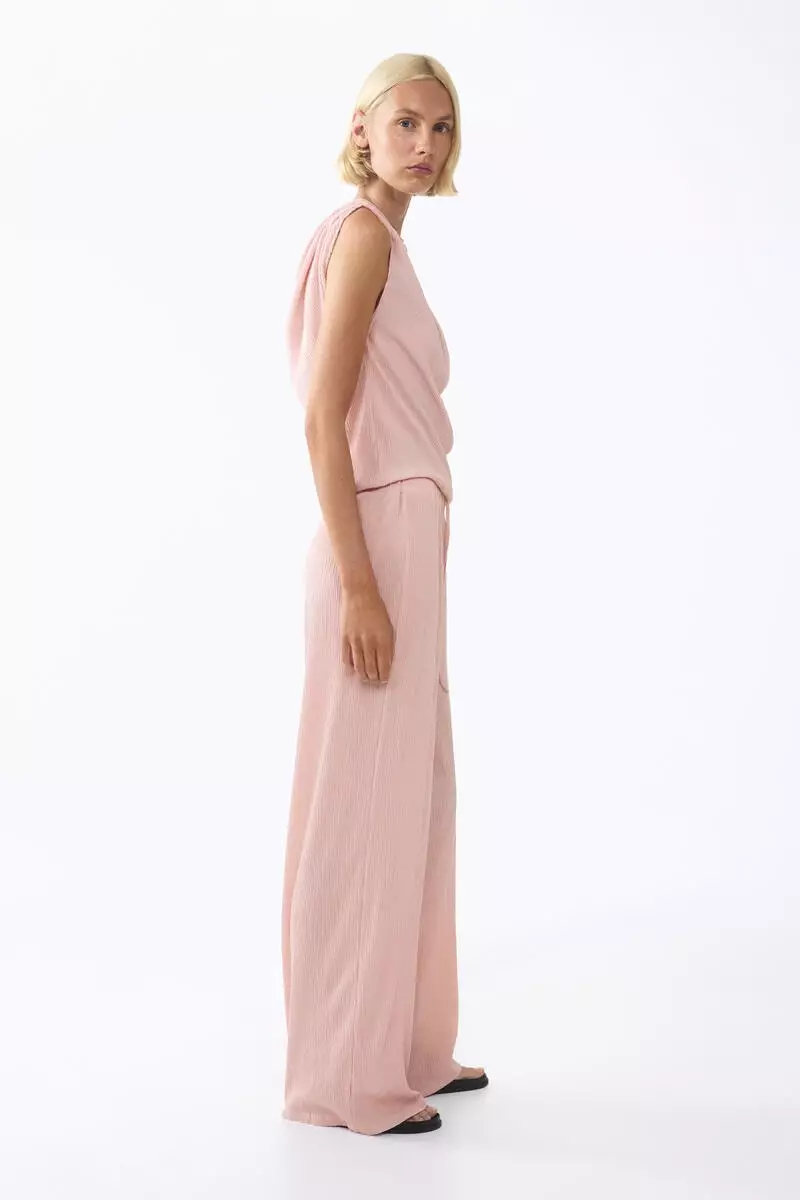 Crinkled drawstring trousers