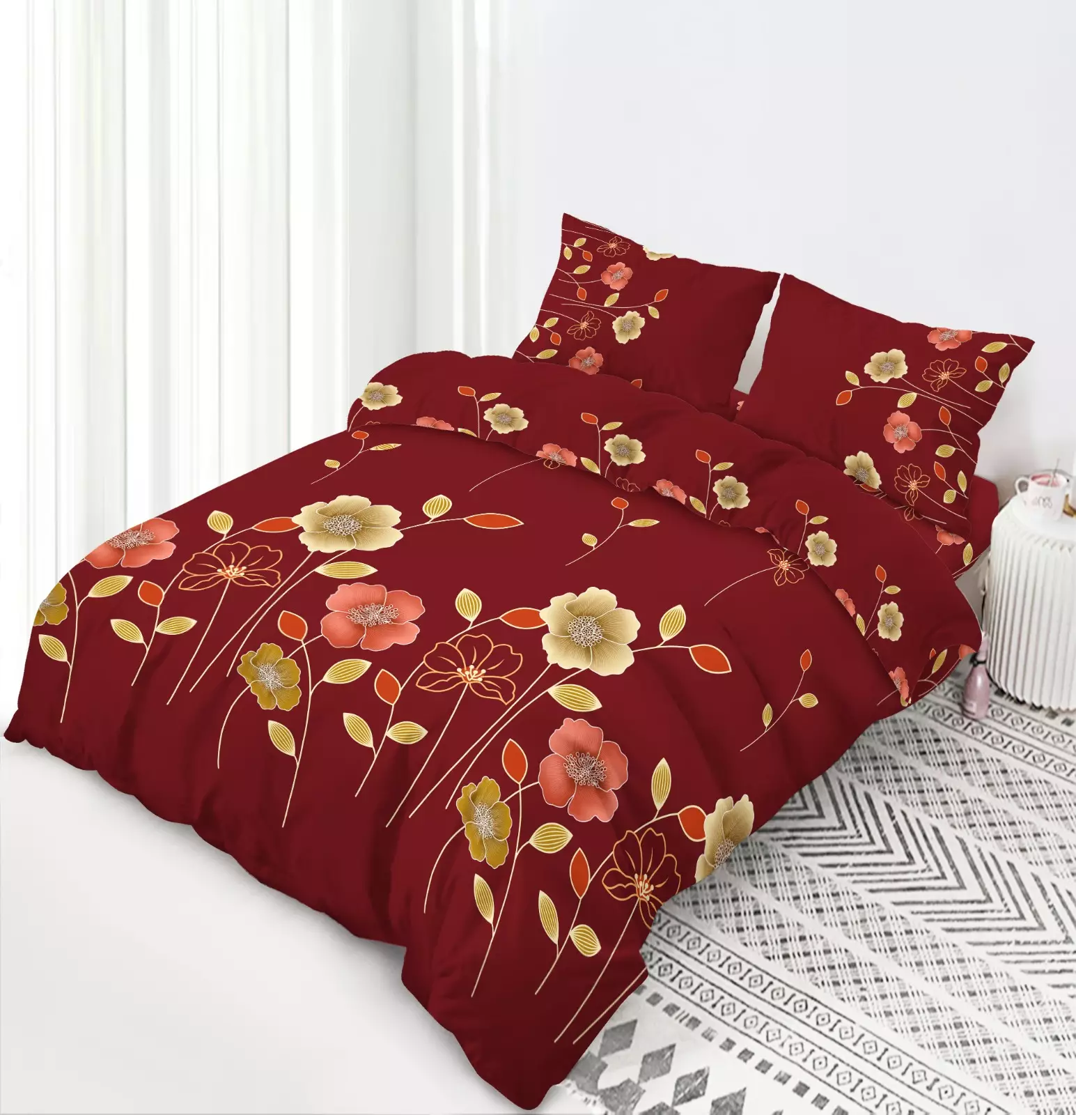 Jual Akiko Akiko Bedcover Set Bunga Aesthetic Ukuran Queen 160x200