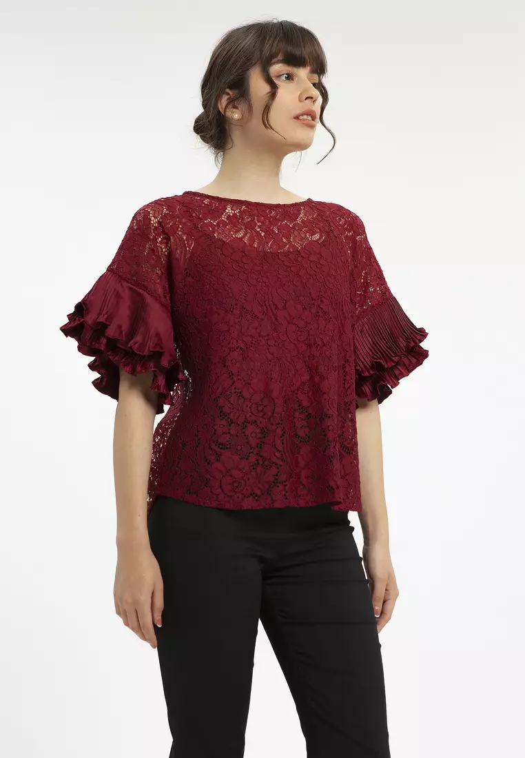 Minimal Dolorez Blouse Maroon