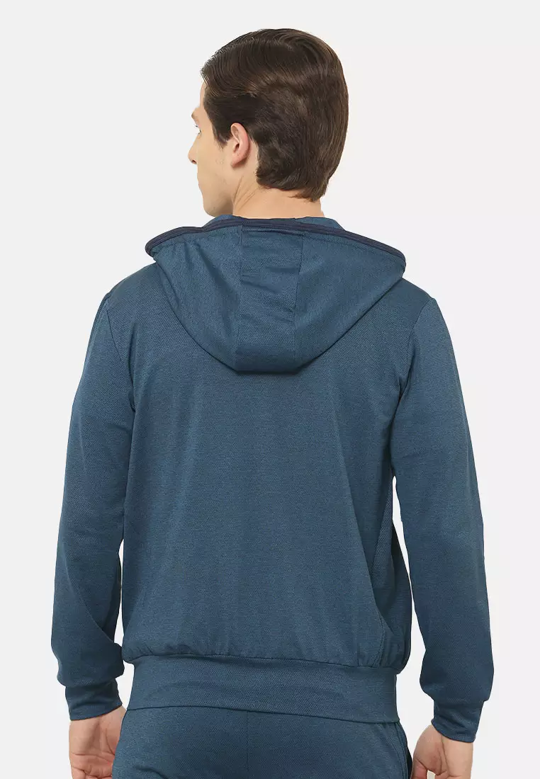 Fitleasure Teal Regular Fit Running Men's Hoodie