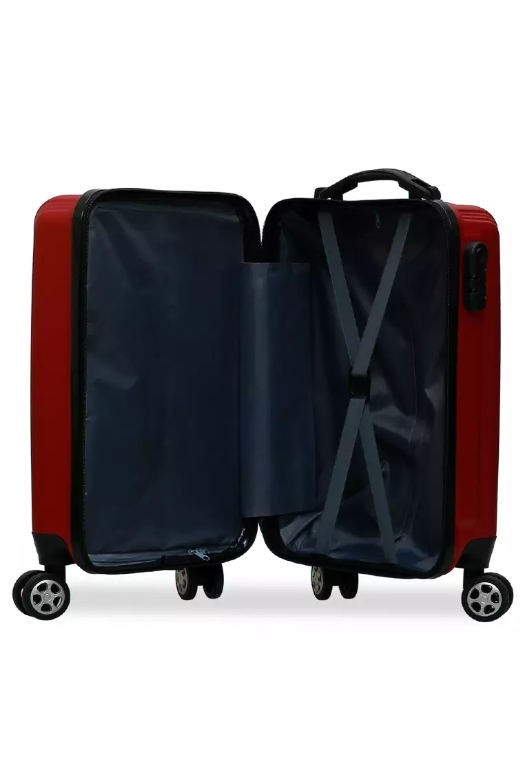 Caroline Koper Hardcase Unisex Size 18 Inch Tas Travel Large Compartment Material ABS+PVC Coated ORIGINAL - Red