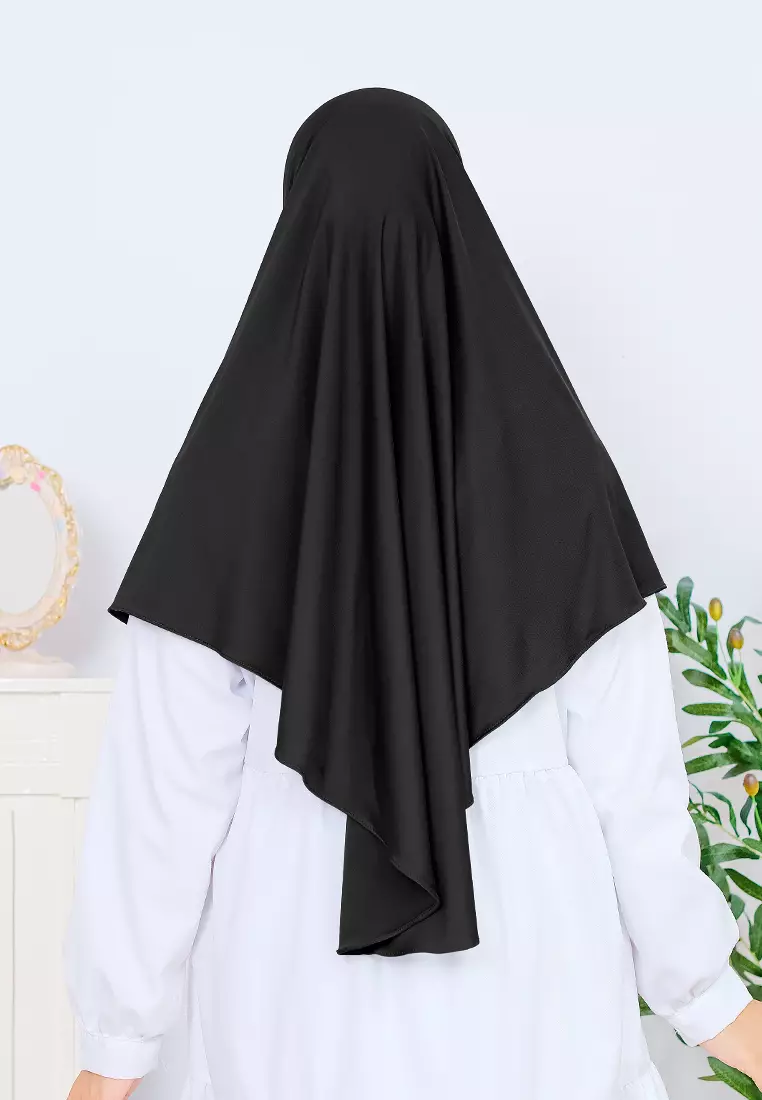 Kalea Instan | Bergo Dagu Non Pad | Hijab Instan Kerudung - Charcoal Black
