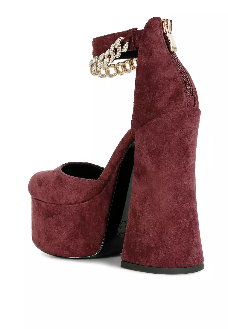Maroon platform heels new arrivals