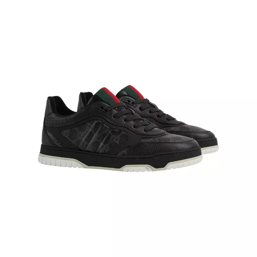 Re-Web Trainers Pebbled Leather Sneakers Black
