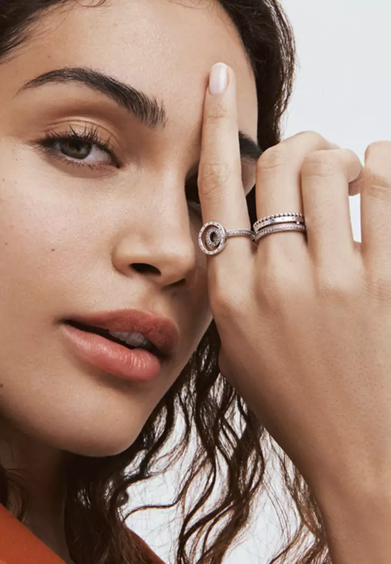 Buy PANDORA Pandora Signature Logo Pav Beads Ring Online