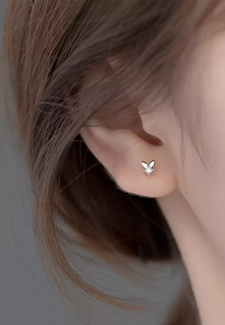 925 Silver Zircon Bunny Earrings JW AR-G2060