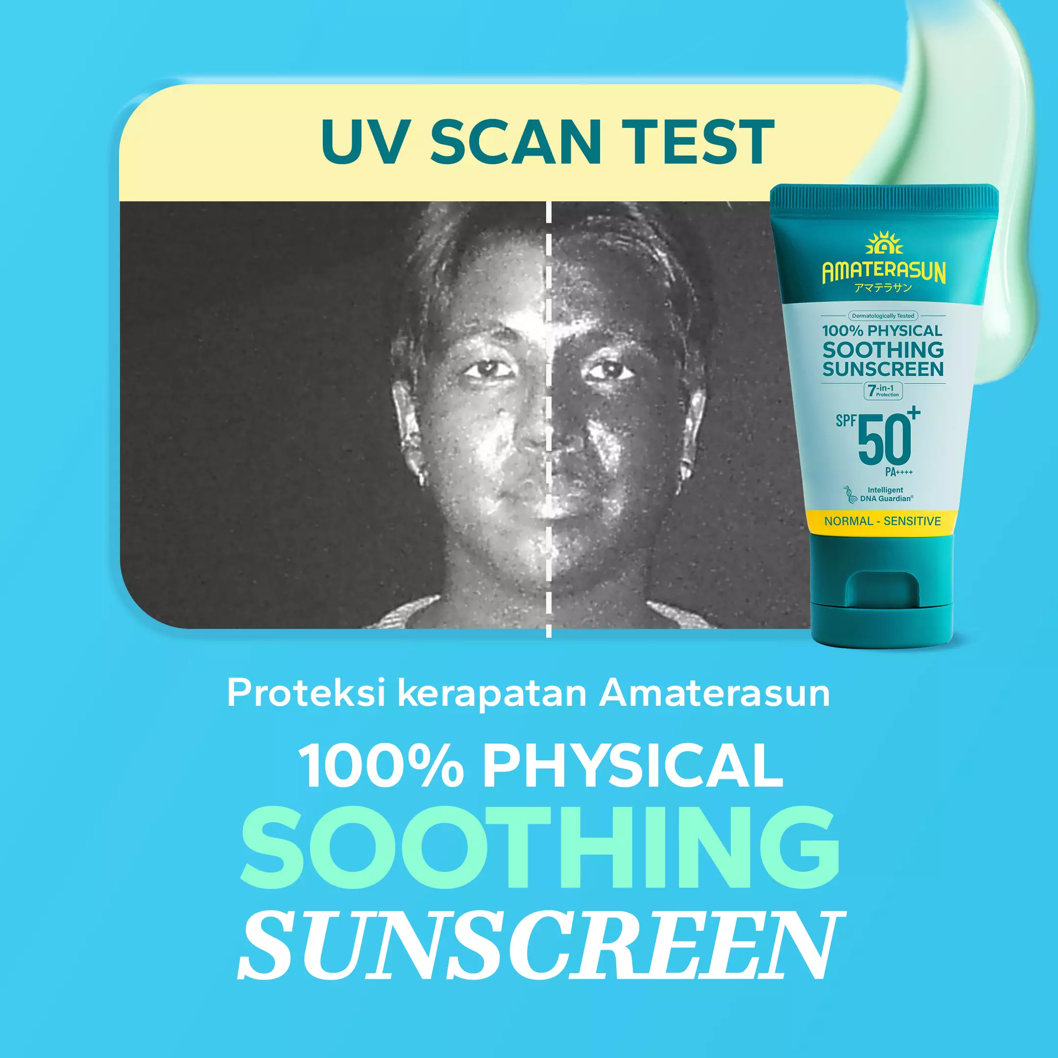 AMATERASUN [REAL CERTIFIED] 100% Physical Soothing Sunscreen SPF 50+ PA++++ - Calm Redness