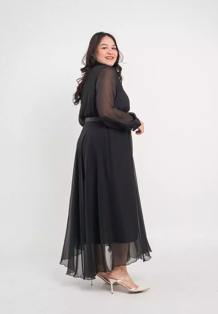 Plus Size Party Dress Lunar Black