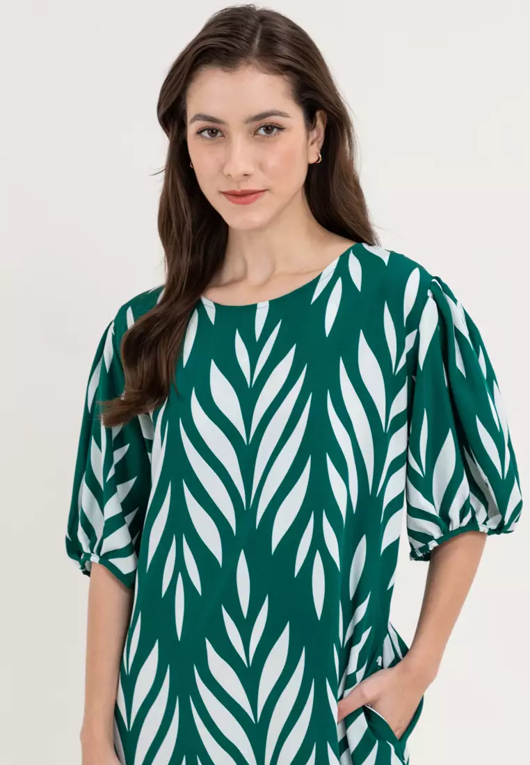Lea Leaf Print Dress