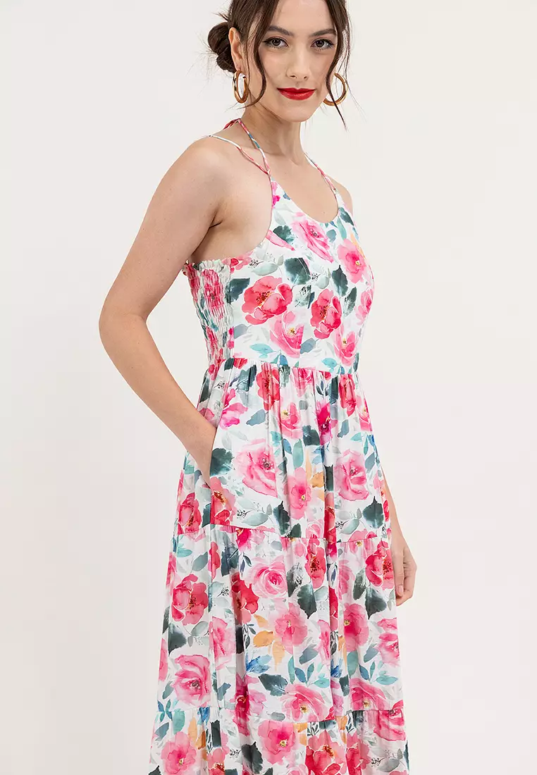 Lara Tie Back Tiered Dress