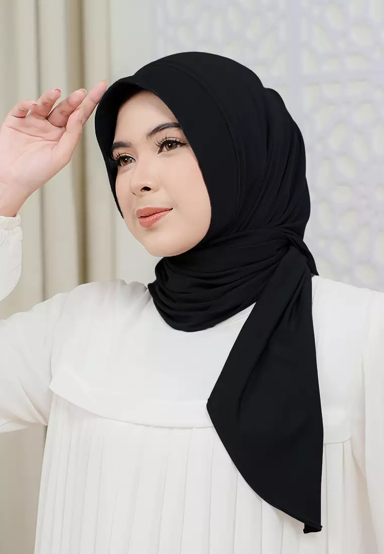 HIJAB INSTAN SOFTPAD AMEENA - BLACK