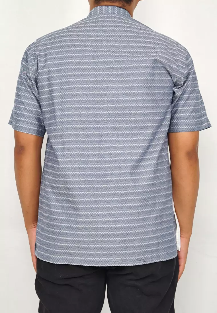 Crocodile KOKO Katun | Lengan Pendek Corak Kontemporer Kemeja | Relax Fit 1159