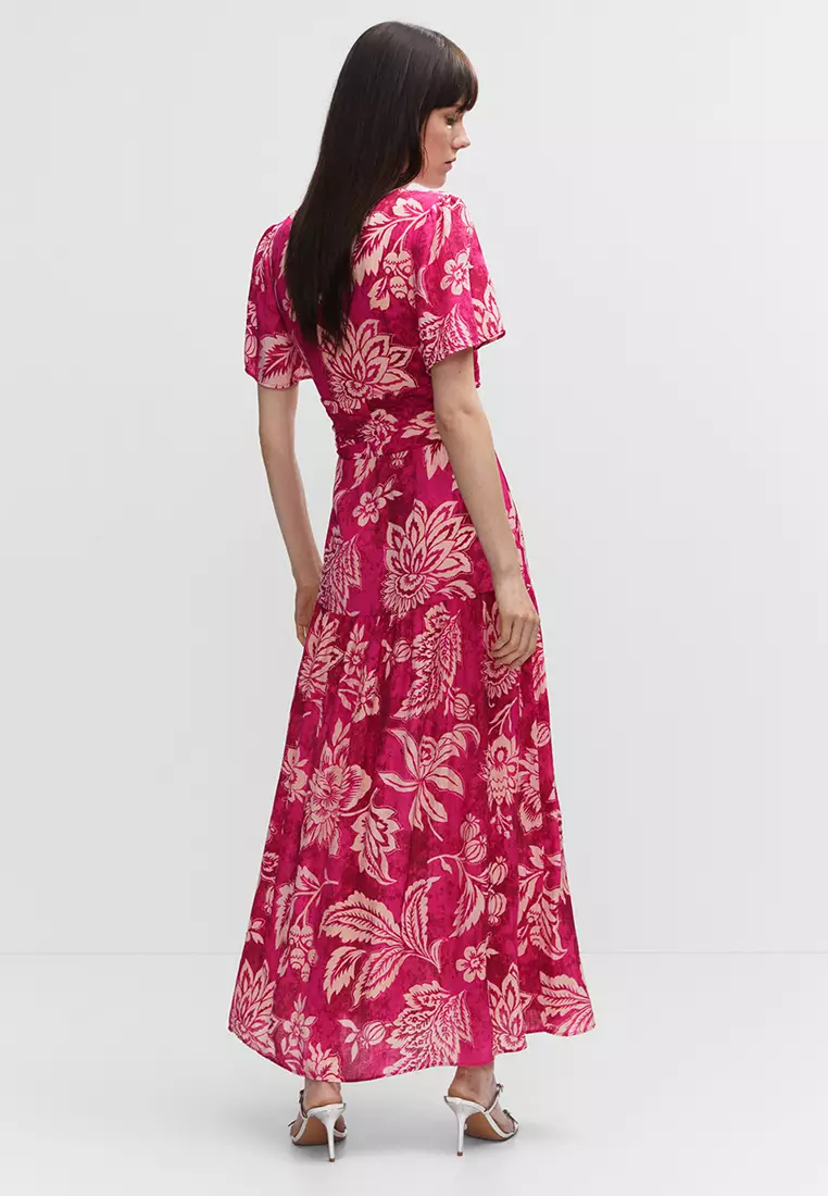 Mango red cheap floral dress