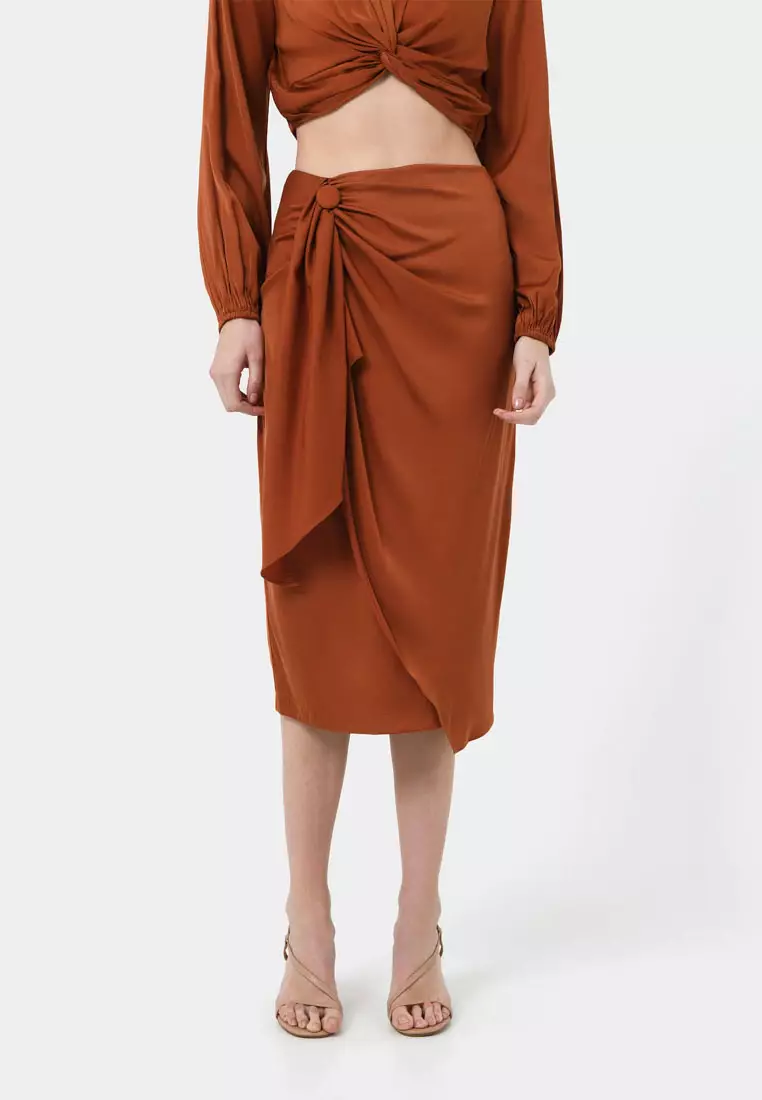 Buy FORCAST Zyana Knotted Front Wrap Skirt 2026 Online | ZALORA