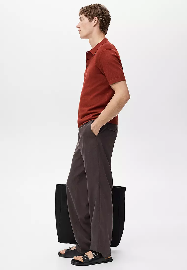 Fine-Knit Polo Shirt