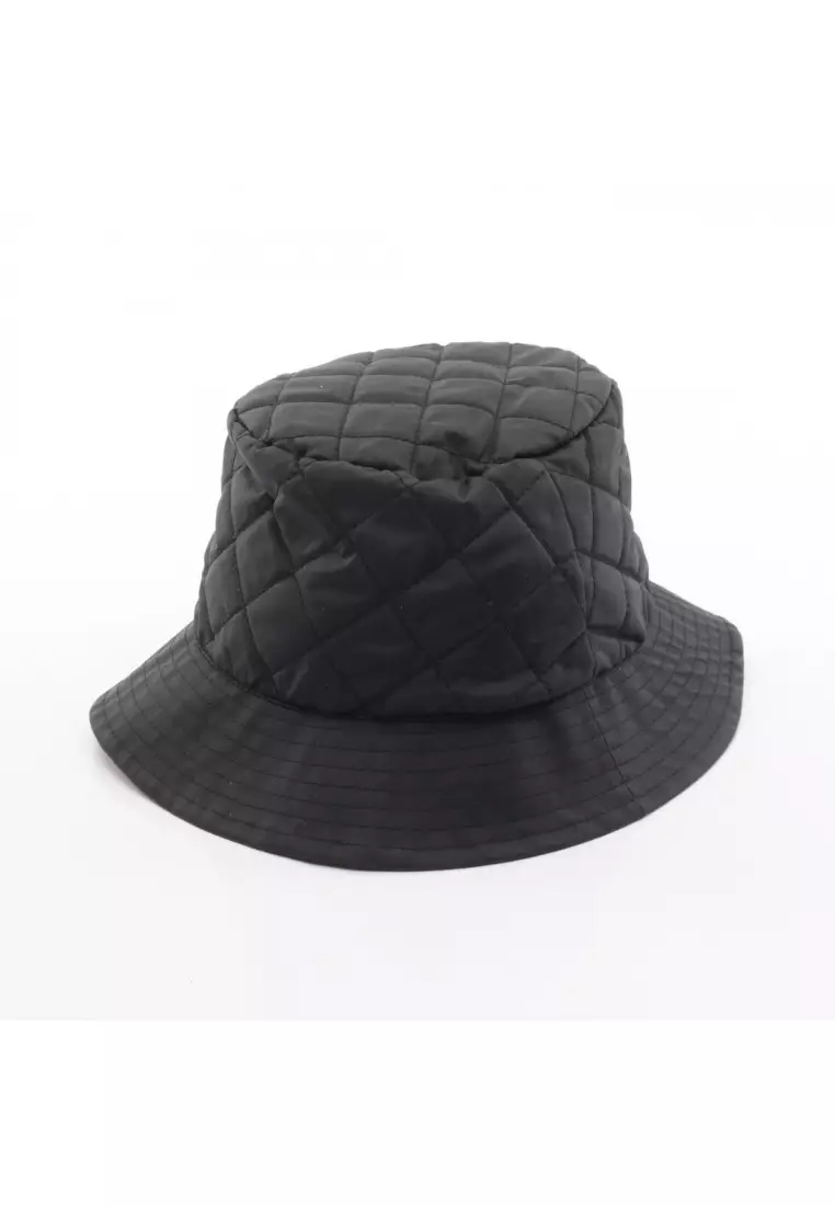 Buy CELINE Pre-Loved Celine bucket hat quilting Nylon black  display picture 1
