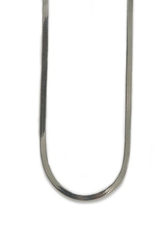 Gung Jewellery silver Herringbone Bold Flat Silver Chain Necklace 8C7FCAC73077A9GS_1