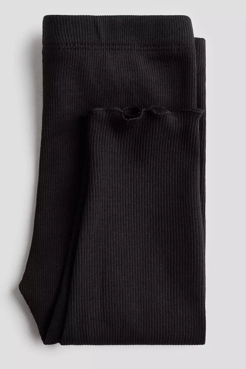 Ribbed cotton leggings