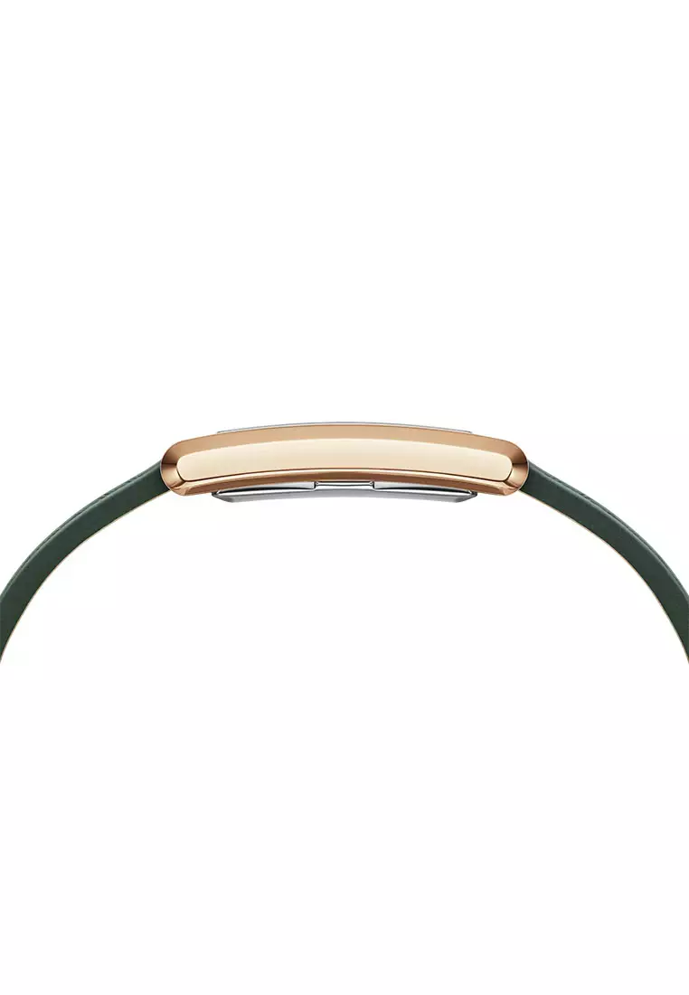 Bound 32x22mm Green Crocodile - Rose Gold - Emerald Sunray 玫瑰金色 義大利皮革 DW 女性 手錶