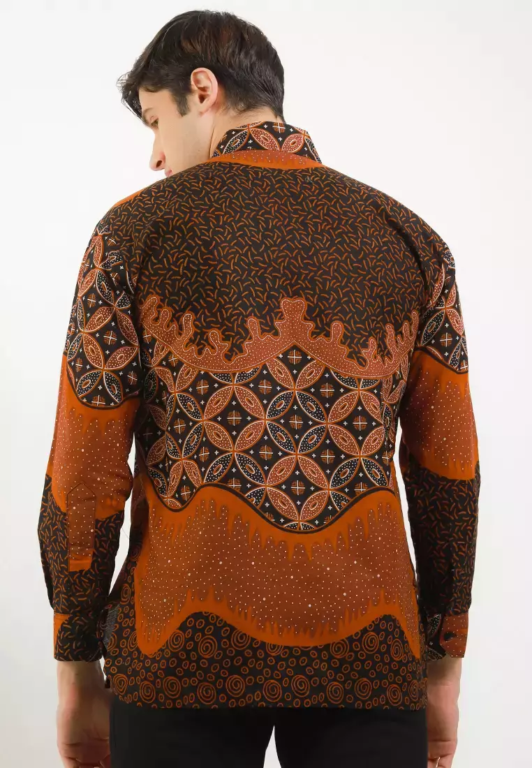 Kawung Kemeja Batik Exclusive Premium Pria Casual Modern Lengan Panjang